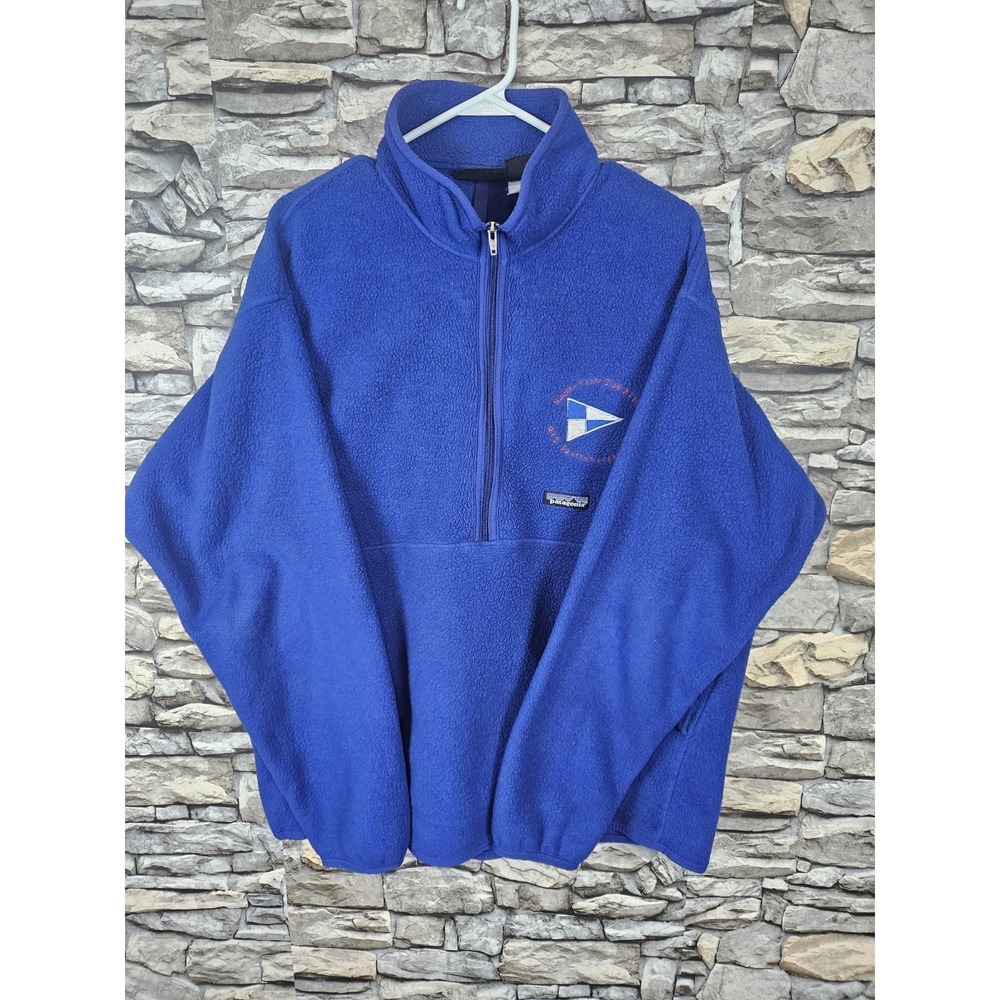 Patagonia Synchilla Men's Polyester Half Zip Fleece Sweater Blue XL - Picture 2 of 9